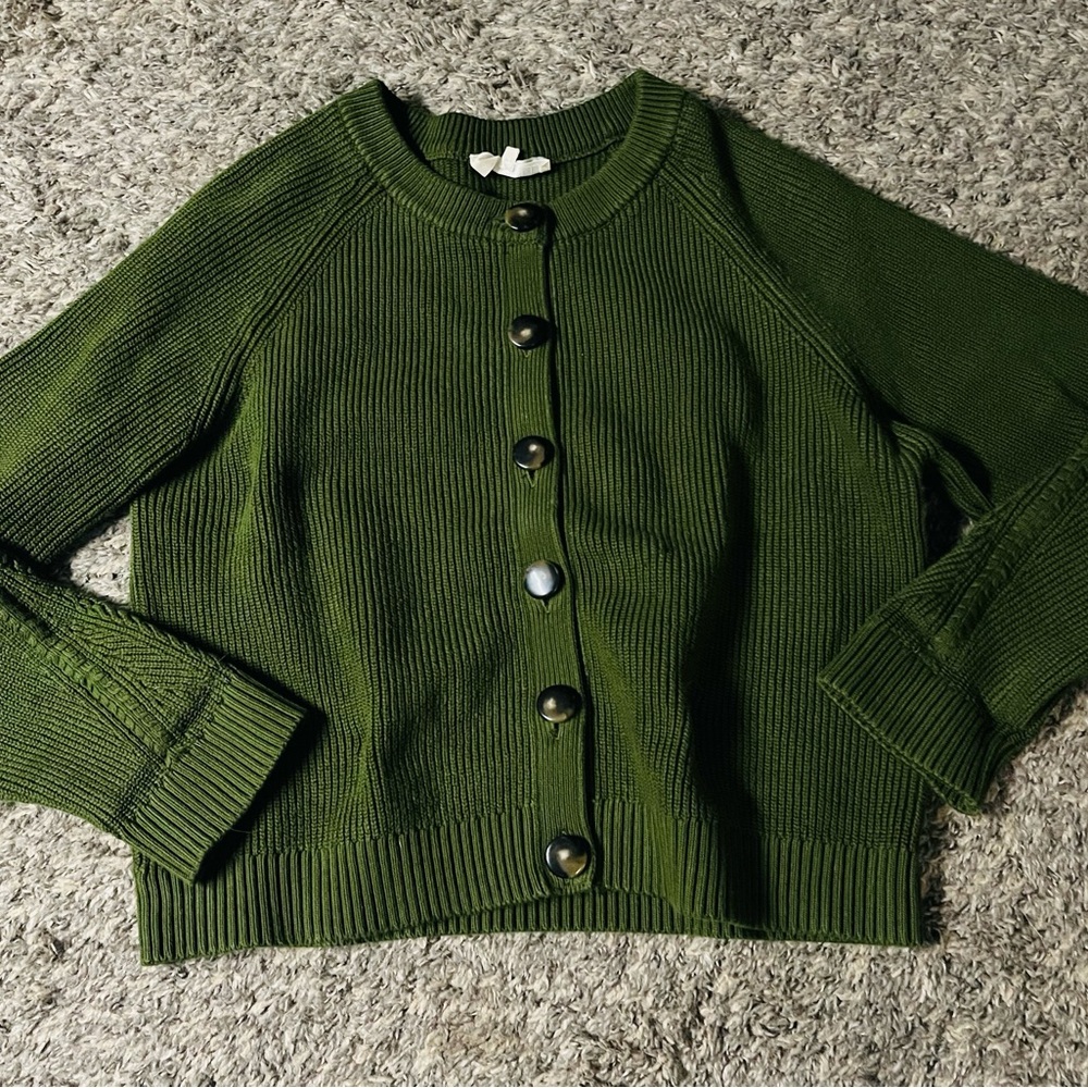 Sezane Isaure Cardigan - Perfect Green - Size L